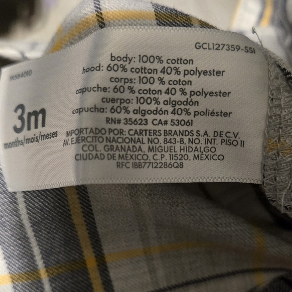 Plaid Hooded Button Up Shirt, Size 3 Months - Picture 5 of 5